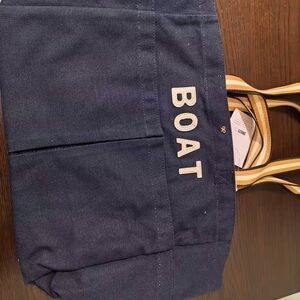 Anya Hindmarch Blue Tote Bag with Yellow Straps